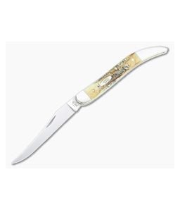 Case Medium Texas Toothpick 6.5 BoneStag Slip Joint Folder 65328 - CA-65328 1