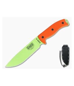 ESEE 6 Venom Green Plain Edge Orange G10 Black Sheath - ESEE-6P-VG 1