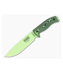 ESEE 6 Fixed Blade 3D Neon Green/Black G10 Handles Venom Green Drop Point Blade 6PVG-007 - ESEE-6PVG-007 1