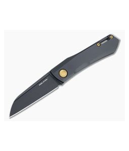 Real Steel Solis Sheepsfoot Black N690 Gold/Black Titanium Slip Joint Folder 7063G - RS-7063G 1