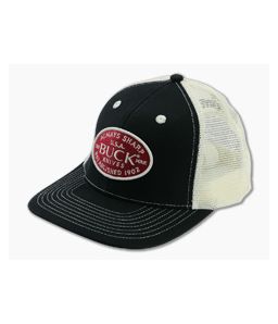 Buck Knives Felt Patch Black/Bone Mesh Snapback Hat - BU-89185 1