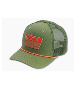 Buck Knives Embroidered Patch Green Mesh Snapback Hat - BU-89189 1