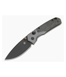 Vosteed Psyop 299 Black Micarta S35VN Black Stonewash Titanium Bolster Button Lock Folding Knife (2.99") - VSD-A2233 1