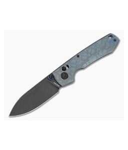 Vosteed Raccoon TiSlim Acid Wash Blue Titanium S35VN Black Stonewash Folding Knife (3.18" Blade) A4510 - VSD-A4510 1