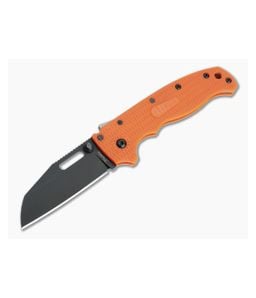 Demko Knives AD20.5 Sharksfoot Black DLC Plain Edge Orange FRN Shark Lock Folder - DK-AD20.5-SF-BLK-ORG 1