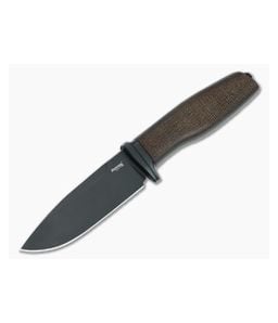 LionSteel Acha Natural Burlap Micarta Black M390 - LS-AH-B-BLN 1