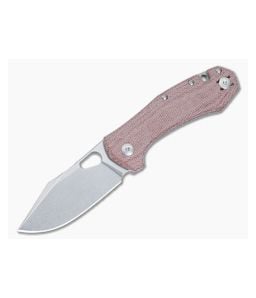 GiantMouse ACE Atelier "Mini Grand" Red Canvas Micarta Handle Stonewash Elmax Folder - GM-ATELIER-RED-CANVAS 1