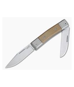 LionSteel BestMan 2-Blade Slip Joint M390 Natural Micarta BM13-CVN - LS-BM13-CVN 1