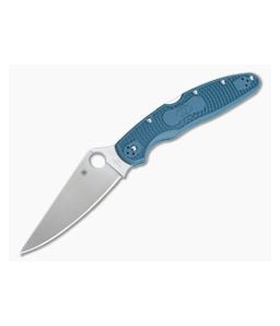 Spyderco Police 4 Lightweight Plain K390 Dark Cyan Blue FRN Back Lock C07FP4K390 - SP-C07FP4K390 1