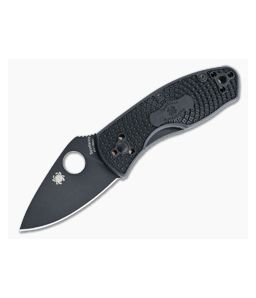 Spyderco Ambitious Lightweight Black Plain Edge FRN Liner Lock Folder C148PBBK - SP-C148PBBK 1