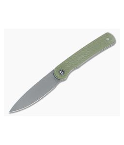 CIVIVI Stylum Olive Canvas Micarta Detent Slip Joint Front Flipper C20010B-B - CV-C20010B-B 1