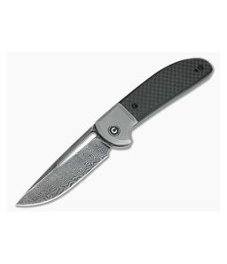 CIVIVI Trailblazer C2018DS-1 Damascus Bolstered Carbon Fiber G10 Slip Joint Folder - CV-C2018DS-1 1