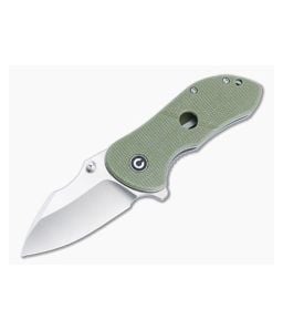 CIVIVI Gordo Liner Lock Flipper Olive Green Micarta Handles Satin D2 Drop Point Blade C22018C-2 - CV-C22018C-2 1