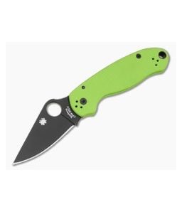 Spyderco Para 3 Neon Green G10 Black DLC CPM-20CV Folding Knife (2.93") Pre-Owned C223GPNGRBK - SP-C223GPNGRBK 1