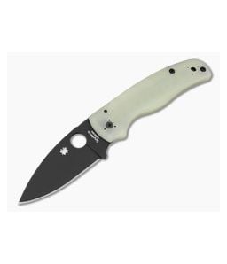 Spyderco Shaman Jade G10 Black DLC CPM M4 Folding Knife (3.58" Blade) Pre-Owned C229GM4PBK - SP-C229GM4PBK 1
