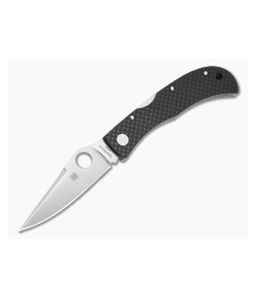 Spyderco Jess Horn Carbon Fiber CRU-WEAR Satin Spear Point Lockback Folding Knife (3.19" Blade) C38CFP - SP-C38CFP 1