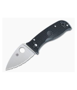 Spyderco Lil' Temperance 3 Lightweight Serrated VG-10 Black FRN Compression Lock Folder C69SBK3 - SP-C69SBK3 1