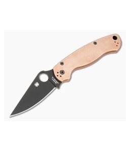 Spyderco Para Military 2 Copper Black DLC CPM REX 45 Folding Knife (3.45") Pre-Owned C81CUPBK2 - SP-C81CUPBK2 1
