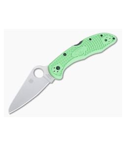 Spyderco Salt 2 Flat Ground Plain LC200N Green FRN Folder C88FPGR2 - SP-C88FPGR2 1