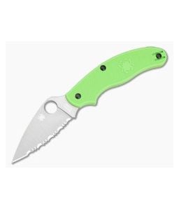 Spyderco UK Penknife Salt UKPK Serrated LC200N Green FRN Slip Joint Folder C94SGR - SP-C94SGR 1