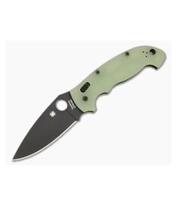Spyderco Manix 2 XL Jade G10 Black DLC CPM M4 Folding Knife (3.85" Blade) Pre-Owned C95GM4PBK2 - SP-C95GM4PBK2 1