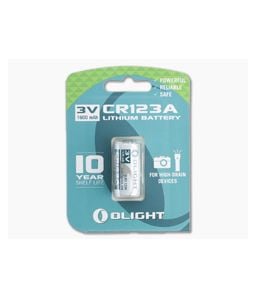 Olight CR123A 1600mAh 3V Lithium Button Top Battery - OL-CR123A 1