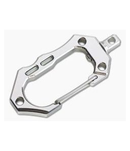 Tuff-Writer Satin Titanium Carabiner SS Swivel Green Glow Insert - TW-CRB-017 1