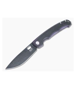 MKM Eclipse Flipper Purple Titanium Black Ti Overlay Black Stonewash MagnaCut Drop Point EL-PRBKD - MKM-EL-PRBKD 1