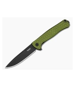 LionSteel Emmet Green Aluminum Magnacut Black PVD Drop Point Folding Knife (2.83") EM01A GB - LS-EM01A-GB 1