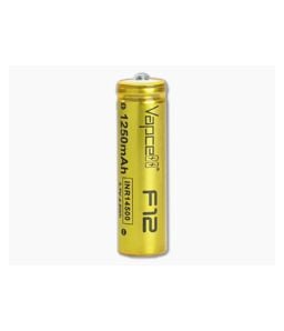 Vapcell F12 Button Top Rechargeable 14500 1250mAh 3.7V High-Drain 3A Unprotected Lithium Ion (Li-ion) Battery - VC-F12 1