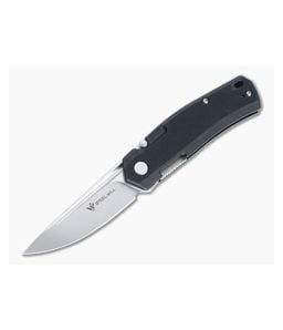 Steel Will Fjord Satin D2 Black G10 Liner Lock Front Flipper F71-01 - SW-F71-01 1