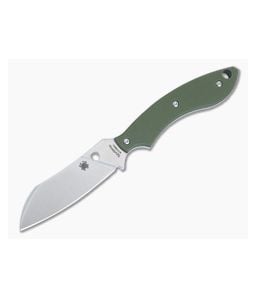 Spyderco Stok EDC Fixed Blade OD Green G10 Satin Drop Point Blade FB50GPOD - SP-FB50GPOD 1