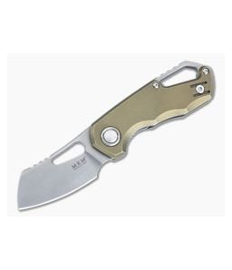 MKM Isonzo Liner Lock Folder Bronze Titanium Handle Stonewashed M390 Cleaver FX03M-2TBR - MKM-FX03M-2TBR 1