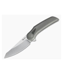 Reate Knives Gents #9 Flipper Satin M390 Dark Bead Blasted Titanium Folder - RK-GENTS9-DB 1