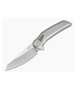 Reate Knives Gents #9 Flipper Satin M390 Light Bead Blasted Titanium Folder - RK-GENTS9-LB 1