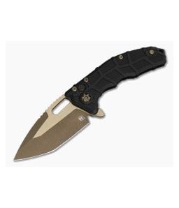 Heretic Martyr MagnaCut Bronze Black Polymer Button Lock Flipper (3.50" Blade) H057-7A - HRT-H057-7A 1