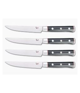 Mcusta Zanmai Classic Pro Steak VG10/Damascus Black Pakkawood 4-Piece Set of Kitchen Knives HFB-8020D - MC-HFB-8020D-SET 1