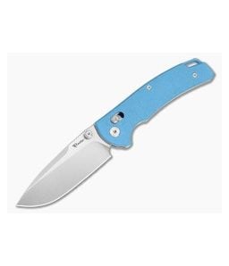 Reate Horizon X Drop Point Blue Fatcarbon Glass Nitro-X7 Stonewash Crossbar Lock Knife (3.20" Blade) - RK-HRZN-X-01 1