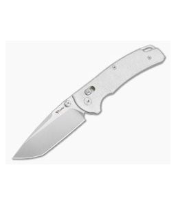 Reate Horizon X Tanto White Fatcarbon Glass Nitro-X7 Stonewash Crossbar Lock Knife (3.20" Blade) - RK-HRZN-X-05 1