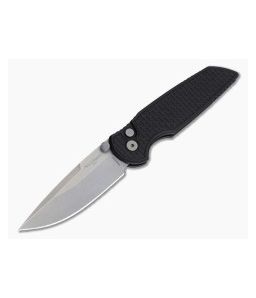 Protech TR-3 Integrity Black Relic Textured Aluminum MagnaCut Stonewash Button Lock Knife (3.45" Blade) INT1105 - PT-INT1105 1