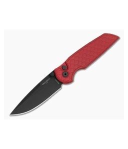 Protech TR-3 Integrity Red Reptile Textured Aluminum MagnaCut DLC Black Button Lock Knife (3.45" Blade) INT1106-REPTILE-RED - PT-INT1106-REPTILE-RED 1