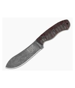 ESEE JG5 Nessmuk Black Oxide Burgundy Micarta Leather Sheath - ESEE-JG5-LM 1