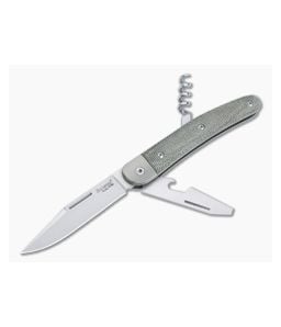 LionSteel Jack 3 M390 Green Canvas Micarta Modern Traditional Slip Joint JK3-CVG - LS-JK3-CVG 1