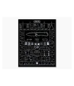 Knafs Guide to Knives Blackout Edition Pocket Knife Poster 18 x 24” - KNAFS-00011 1