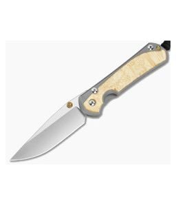 Chris Reeve Large Sebenza 31 Box Elder Burl Glass Blasted Titanium Drop Point MagnaCut Stonewash MIM Clip Frame Lock Knife (3.62" Blade) L31-1108-183-003 - CRK-L31-1108-183-003 1
