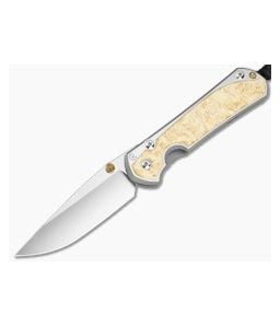 Chris Reeve Large Sebenza 31 Drop Point Box Elder Wood Polished Titanium MagnaCut Polished Folding Knife (3.61" Blade) L31-1628-001 - CRK-L31-1628-001 1