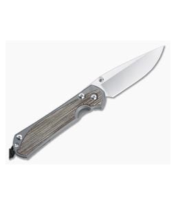 Chris Reeve Large Sebenza 31 Left Hand Natural Micarta Glass Blasted - CRK-L31-1661 1