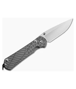 Chris Reeve Large Sebenza 31 Left Hand Drop Point Forever Flag Glass Blasted Titanium MagnaCut Folding Knife (3.62" Blade) L31-1691 - CRK-L31-1691 1