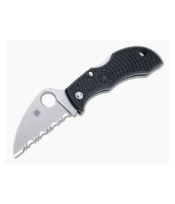 Spyderco Manbug Wharncliffe Satin Serrated VG10 Black FRN Back Lock MBKWS - SP-MBKWS 1