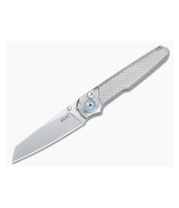 MKM Miura Button Lock Folder Gray Integral Ti Handle Satin M390 Blade MI-T - MKM-MI-T 1